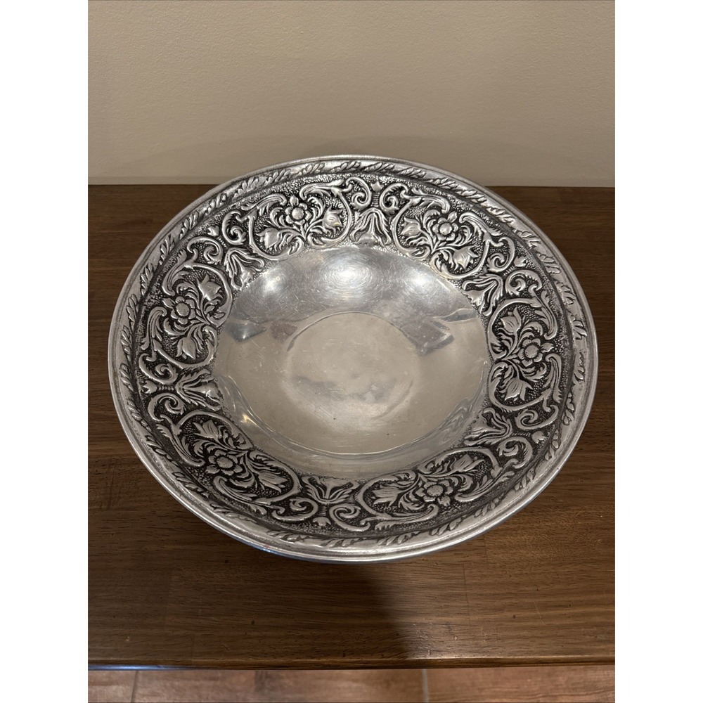 WILTON ARMETALE Company WILLIAM & MARY Pattern Serving Bowl 12.5 Heavy USA